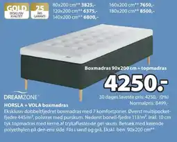 JYSK Dreamzone horsla + vola boxmadras tilbud