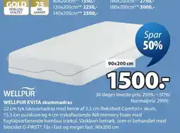 JYSK Wellpur kvita skummadrås tilbud