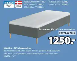 JYSK Skaupa + Flya boxmadras tilbud