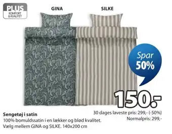 Plus sengetøj satin