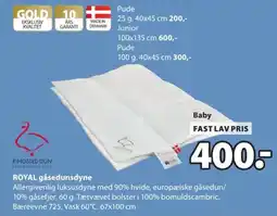 JYSK Ringsted Dun Royal gåsedunsdyne tilbud