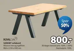 JYSK Royal Oak Sandby sofabord tilbud