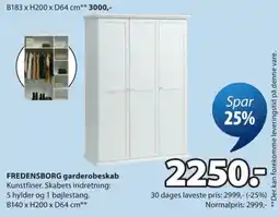 JYSK Fredensborg garderobeskbab tilbud