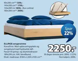 JYSK Ellinge sengeramme tilbud