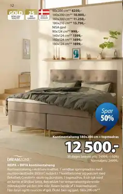 JYSK Dreamzone reipa + brya kontinentalseng tilbud