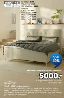 JYSK Dreamzone Ivalo + Eksokontinentalseng tilbud