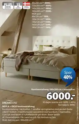 JYSK Dreamzone nevla + ekso kontinentalseng tilbud