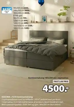 JYSK Skauma + Flya kontinentalseng tilbud