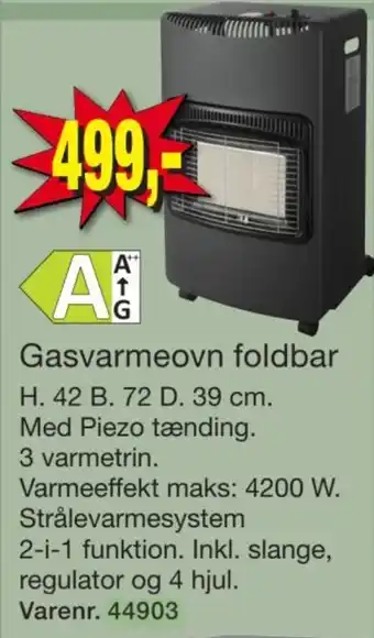 Gasvarmeovn foldbar