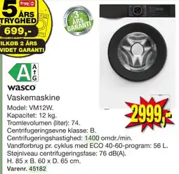 Harald Nyborg Wasco Vaskemaskine tilbud