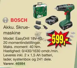 Harald Nyborg Bosch Akku. Skrue-maskine tilbud
