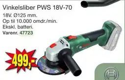 Harald Nyborg Bosch Vinkelsliber PWS 18V-70 tilbud