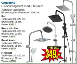 Harald Nyborg Carlsbad brusestangssæt med 2 brusere tilbud