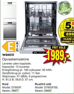 Harald Nyborg Wasco Opvaskemaskine tilbud
