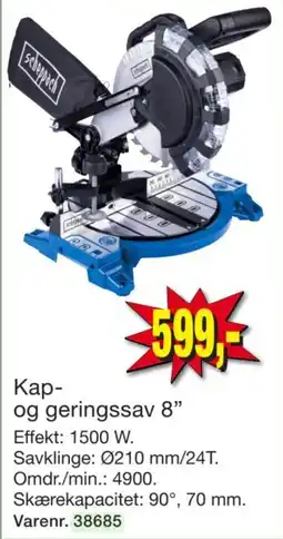 Harald Nyborg Scheppach kap- og geringssav 8" tilbud