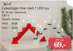 Harald Nyborg Nowel Lysestage i træ med 7 LED lys tilbud