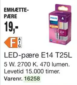 Harald Nyborg Philips LED-pære E14 T25L tilbud