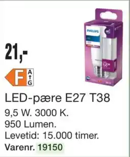 Harald Nyborg Philips LED-pære E27 T38 tilbud