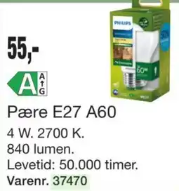 Harald Nyborg Philips Pære E27 A60 tilbud