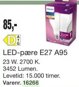 Harald Nyborg Philips LED-pære E27 A95 tilbud