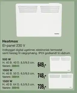 Harald Nyborg Heatmax El-panel 230 V tilbud