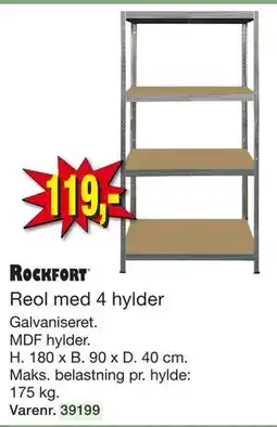 Harald Nyborg Reol med 4 hylder tilbud