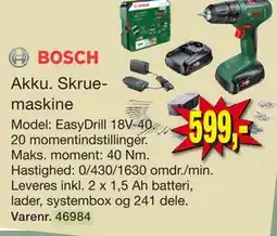 Harald Nyborg BOSCH Akku. Skruemaskine tilbud
