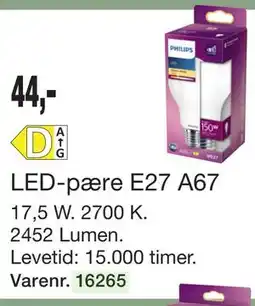 Harald Nyborg LED-pære E27 A67 tilbud