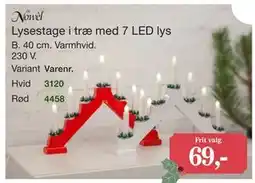 Harald Nyborg Lysestage i træ med 7 LED lys tilbud