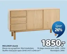 JYSK MEJLSKOV skænk tilbud