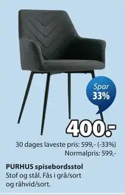 JYSK PURHUS spisebordsstol tilbud