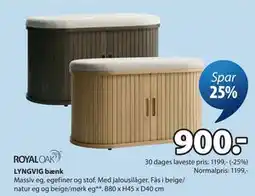 JYSK LYNGVIG bænk tilbud