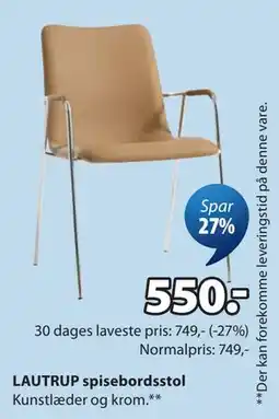 JYSK LAUTRUP spisebordsstol tilbud