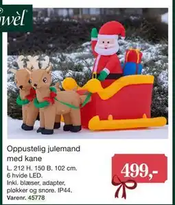 Harald Nyborg Oppustelig julemand med kane tilbud