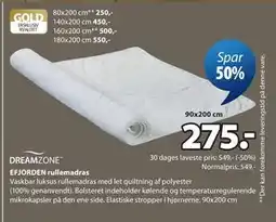 JYSK DREAMZONE EFJORDEN rullemadras tilbud