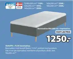 JYSK SKAUPA + FLYA boxmadras tilbud