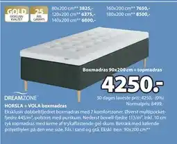 JYSK DREAMZONE HORSLA + VOLA boxmadras tilbud