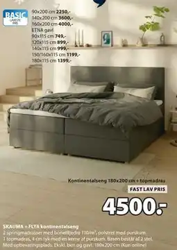 JYSK SKAUMA + FLYA kontinentalseng tilbud