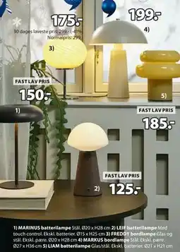JYSK MARKUS bordlampe tilbud
