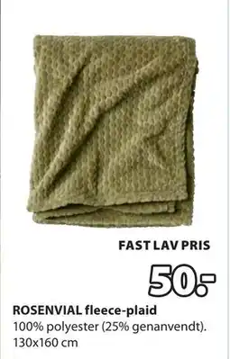 JYSK ROSENVIAL fleece-plaid tilbud