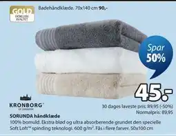 JYSK SORUNDA håndklæde tilbud