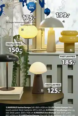 JYSK FREDDY bordlampe tilbud