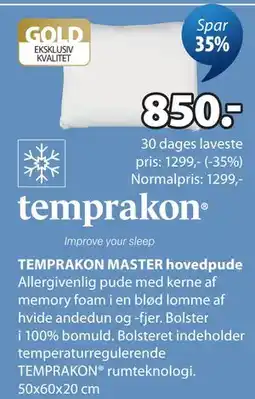 JYSK TEMPRAKON MASTER hovedpude tilbud