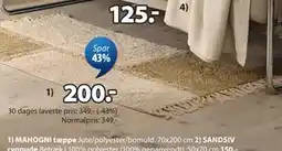 JYSK MAHOGNI tæppe tilbud