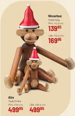 Kop & Kande Abe (wooden monkey) / Nissehue shown tilbud