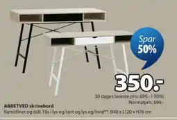 JYSK Abbetved skrivebord tilbud