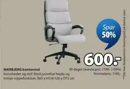 JYSK Marbjerg kontorstol tilbud