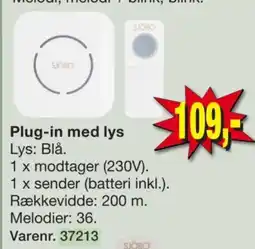 Harald Nyborg Plug-in med lys Lys: Blå. tilbud