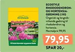 Plantorama ECOSTYLE RHODODENDRON- OG HORTENSIAGØDNING 2 KG tilbud