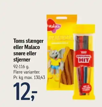 Føtex Toms stænger eller Malaco snøre eller stjerner tilbud